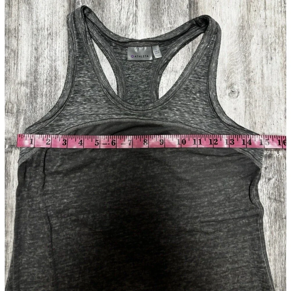 Athleta Sunrise Sheer Burnout Midi Dress Gray Racerback High Low Size S